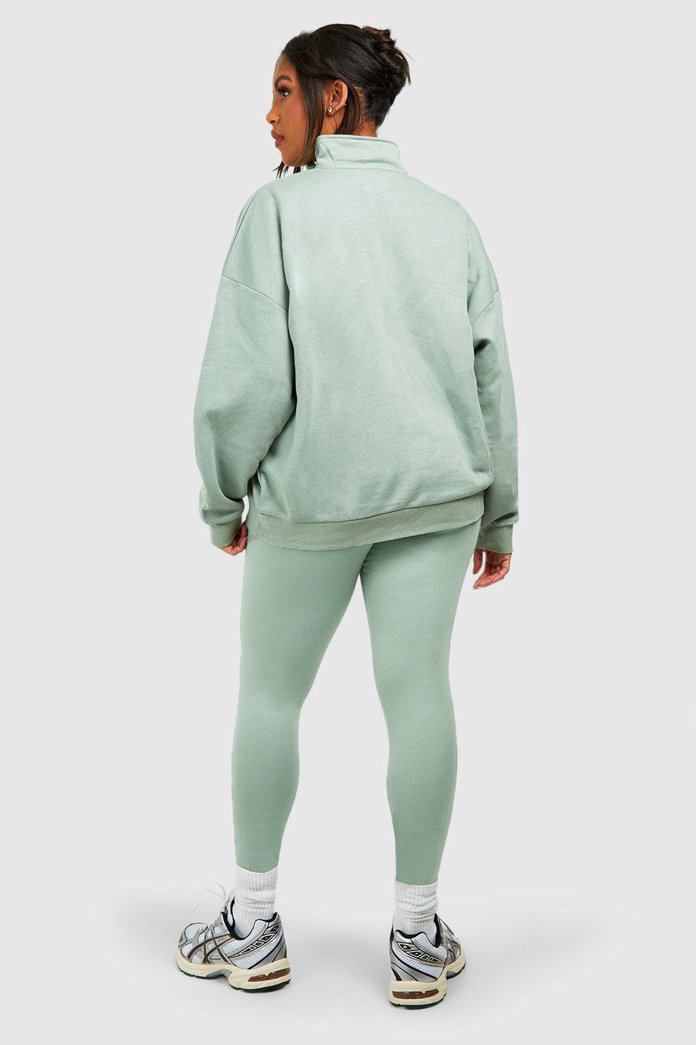 half zip sweatshirt and leggings set