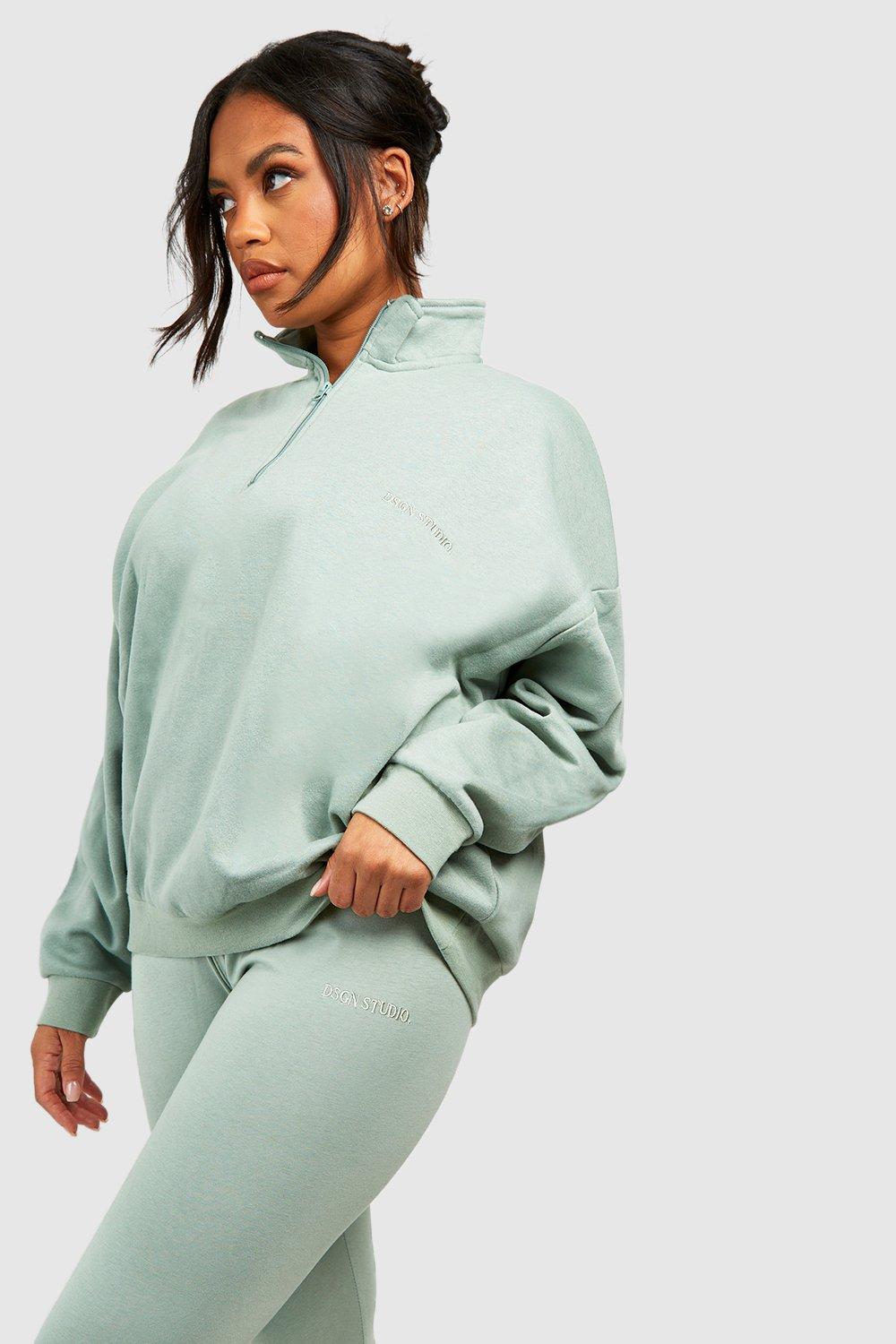 half zip sweatshirt and leggings set