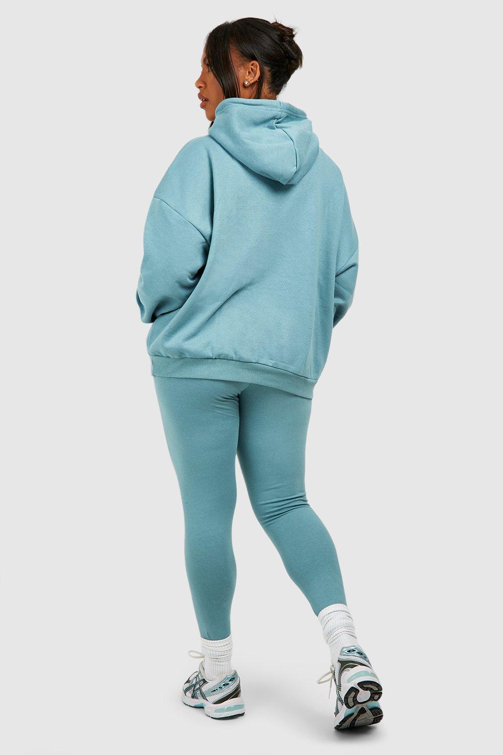 VS PINK CAMPUS CROSSOVER BLUE HOODIE/ LEGGINGS OUTFIT SET S