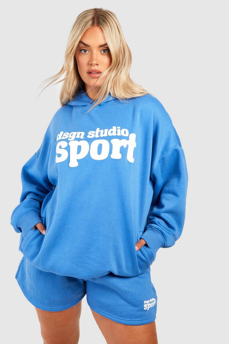 Sudadera Plus con capucha y estampado Dsgn Studio en relieve, Blue