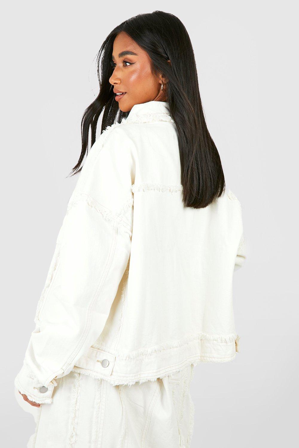 White petite denim on sale jacket