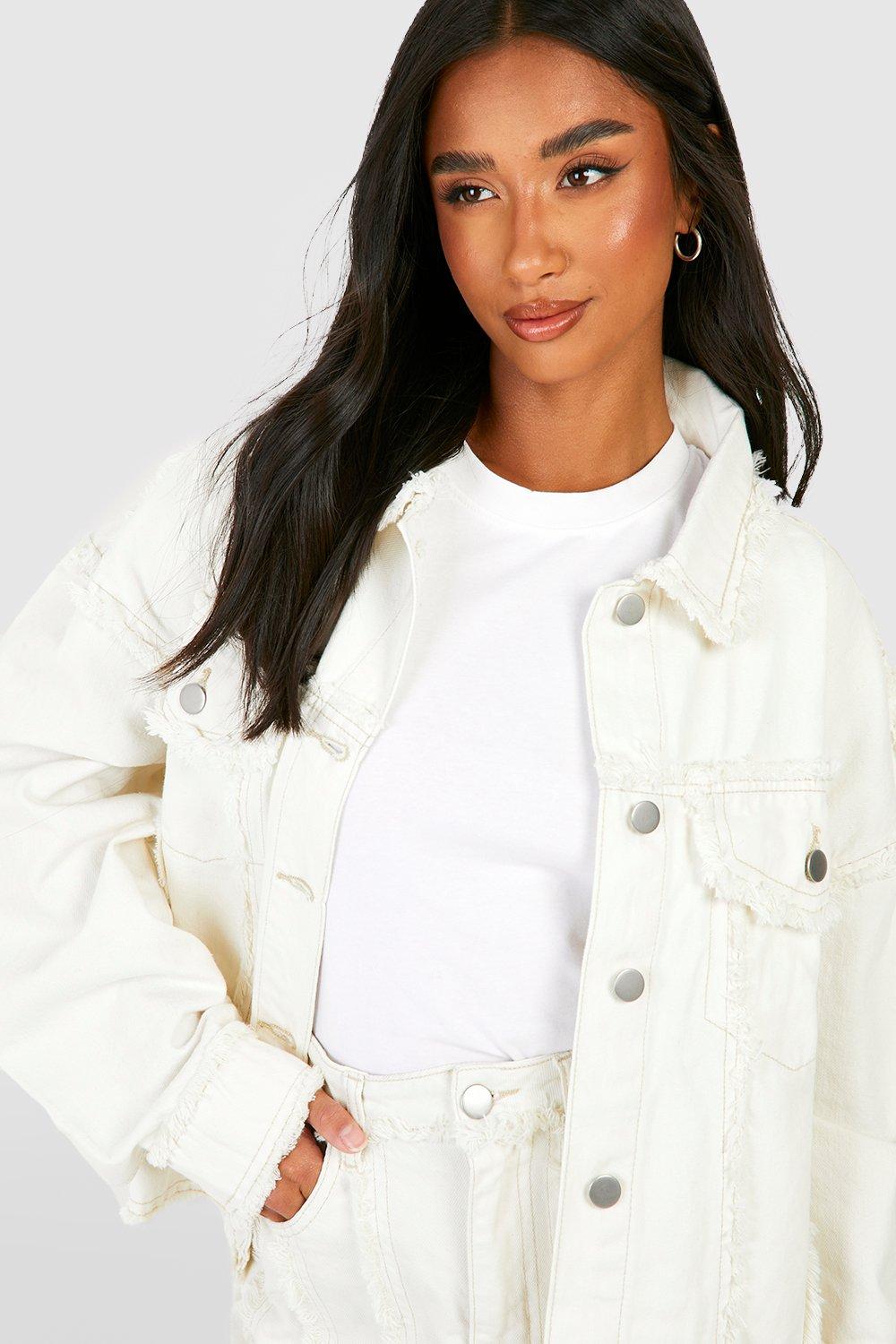 White petite 2025 denim jacket