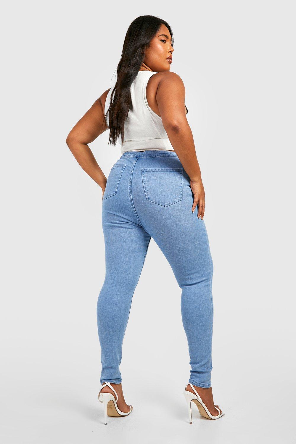 Plus High Rise Super Stretch Skinny | boohoo