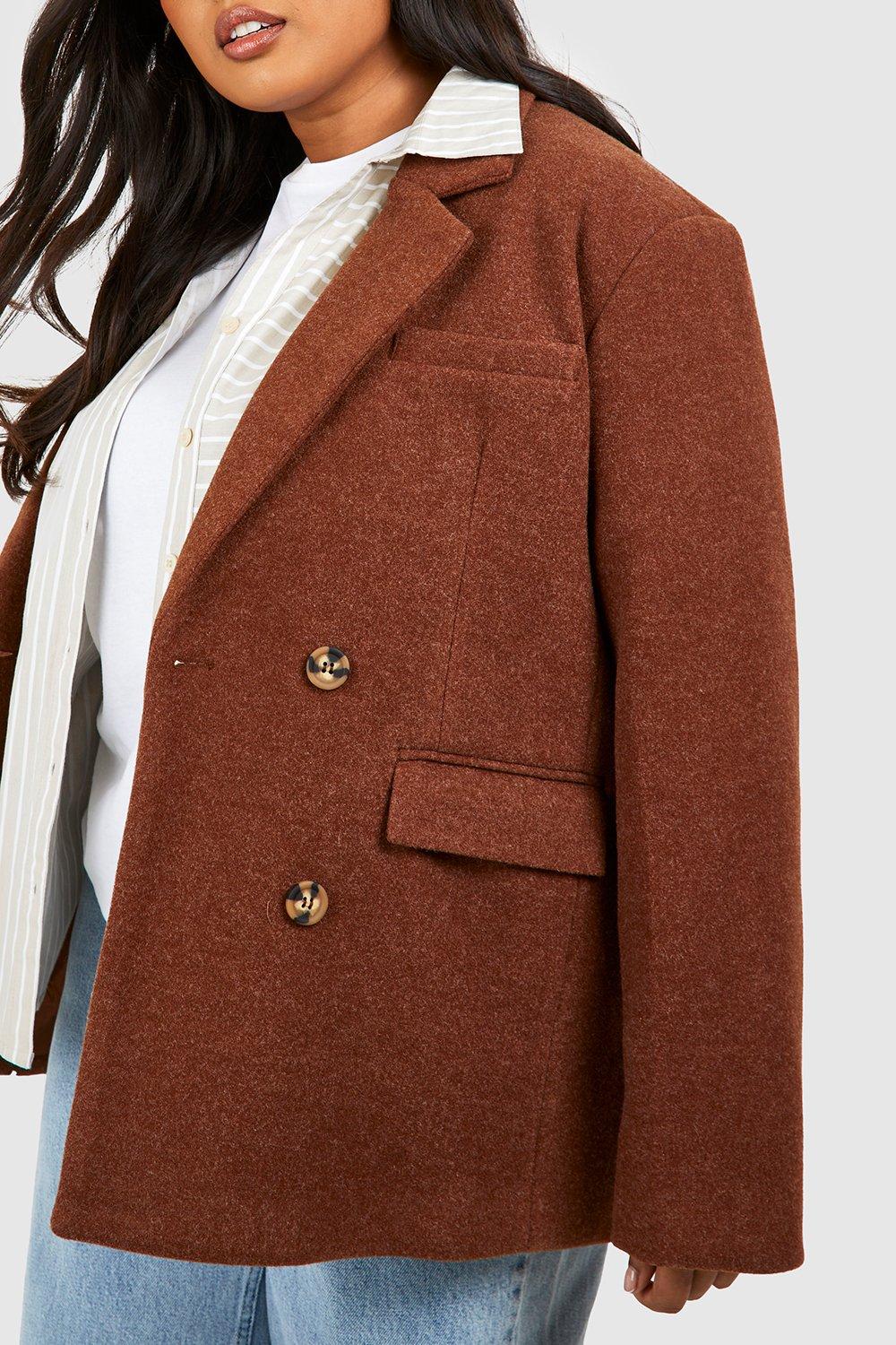 Plus size clearance wool blazer