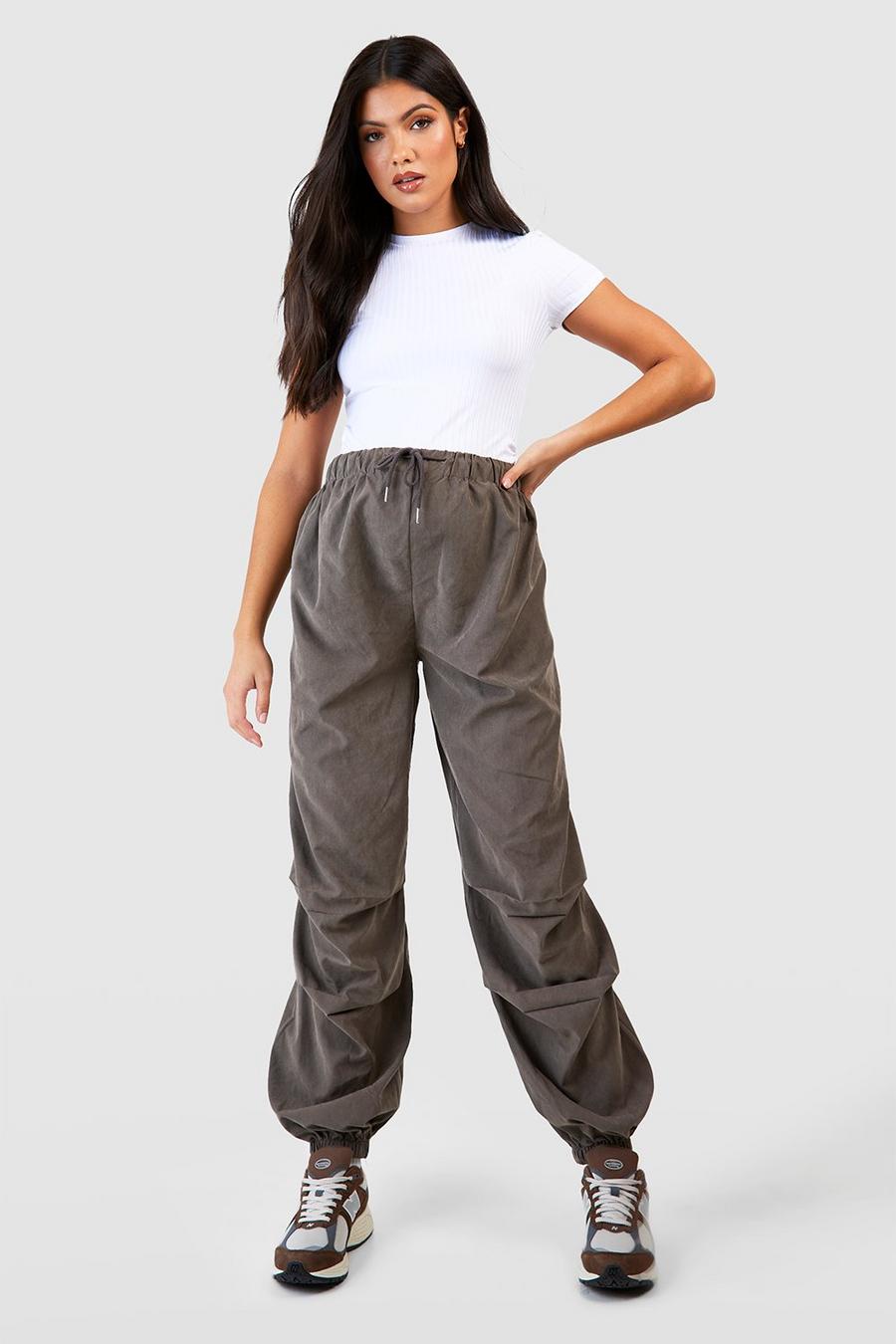 Charcoal grey Maternity Relaxed Soft Touch Woven Cargo Jogger