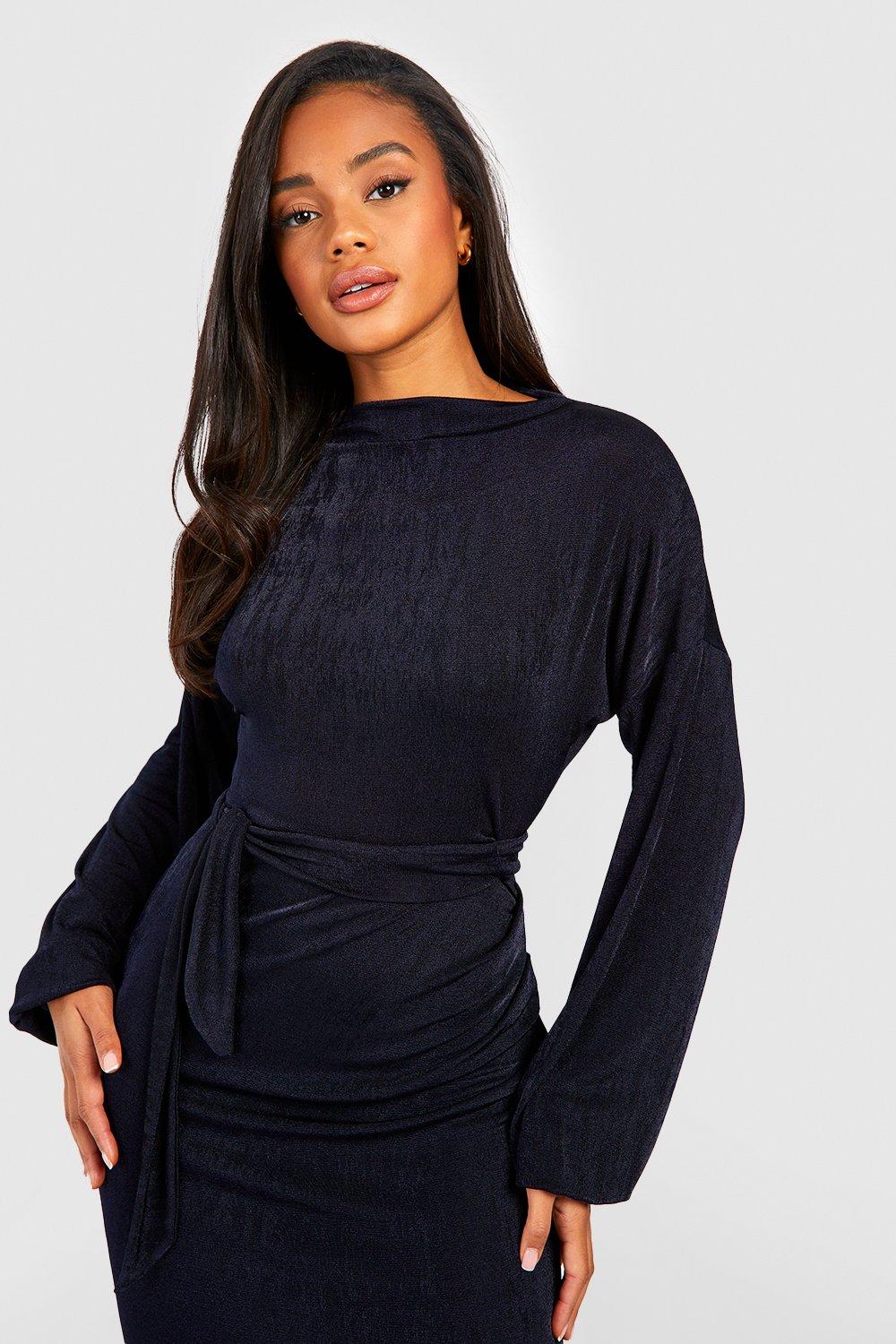 Boohoo hot sale navy dress