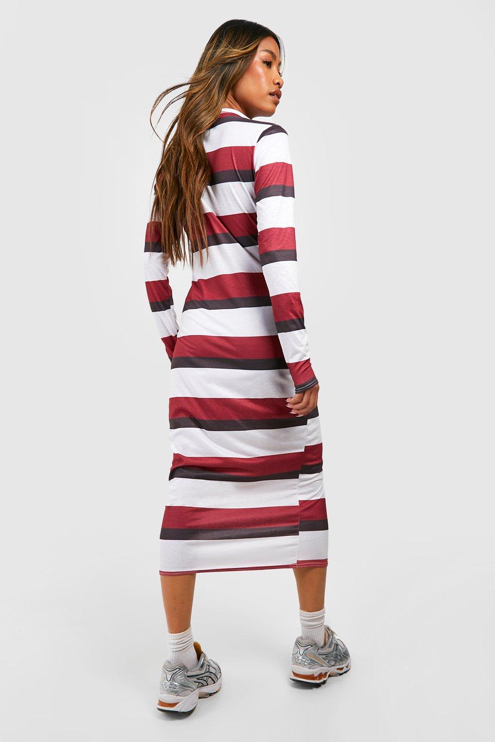 Boohoo hot sale striped dress