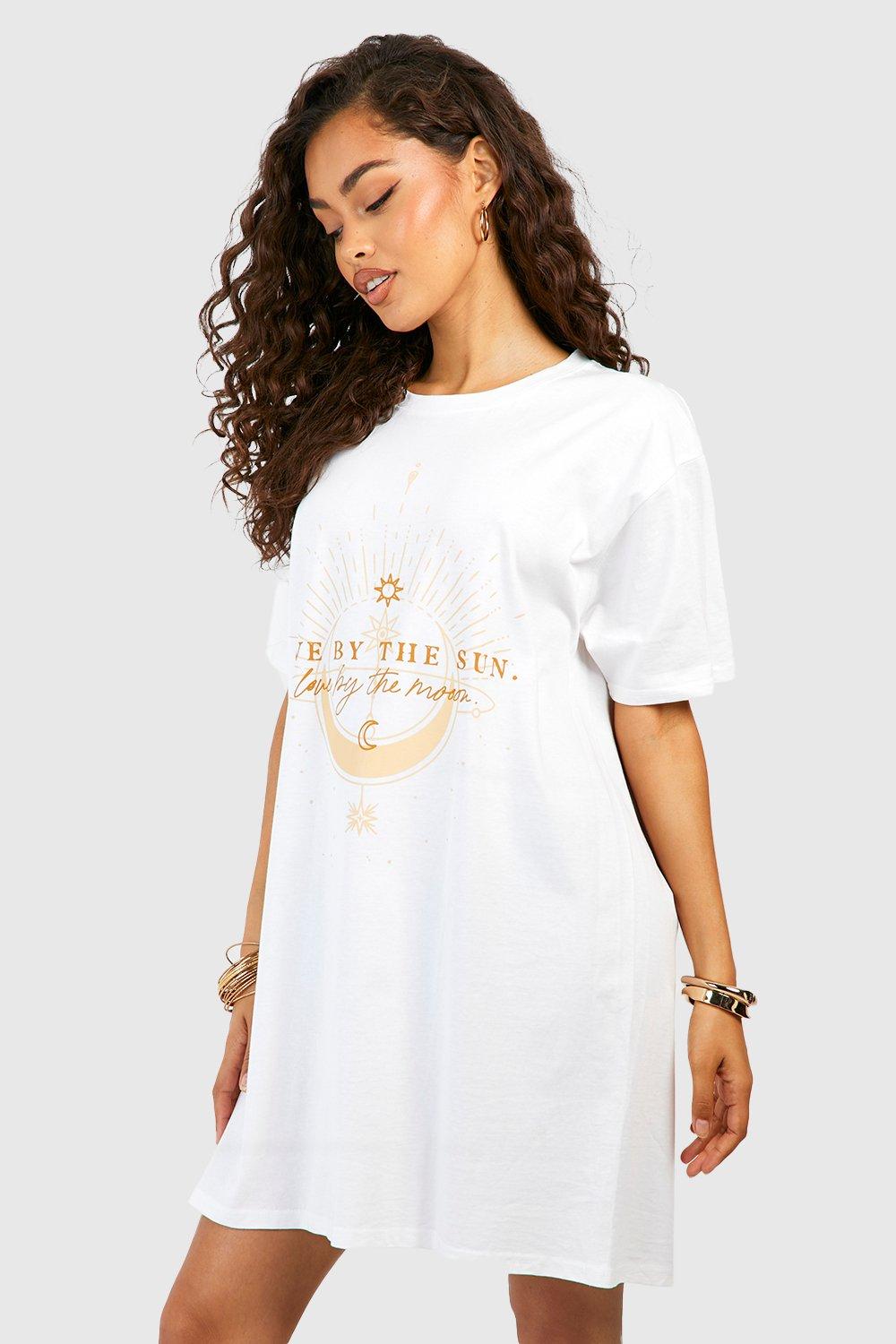 Boohoo white t shirt hot sale dress