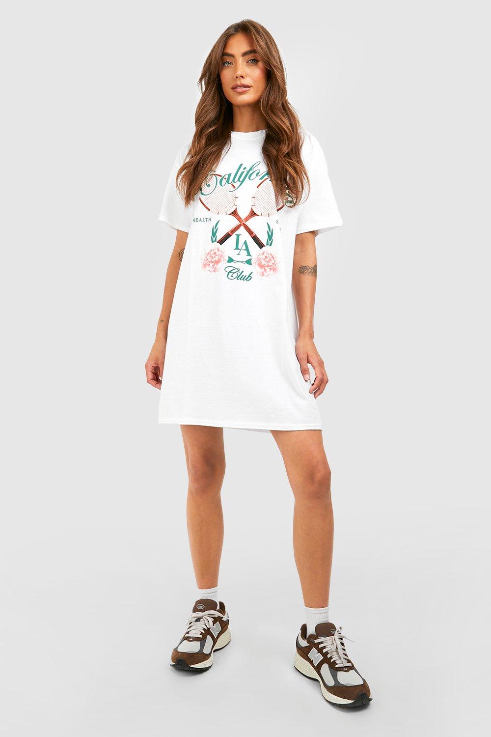 Robe t shirt oversize slogan Tennis Sports Club