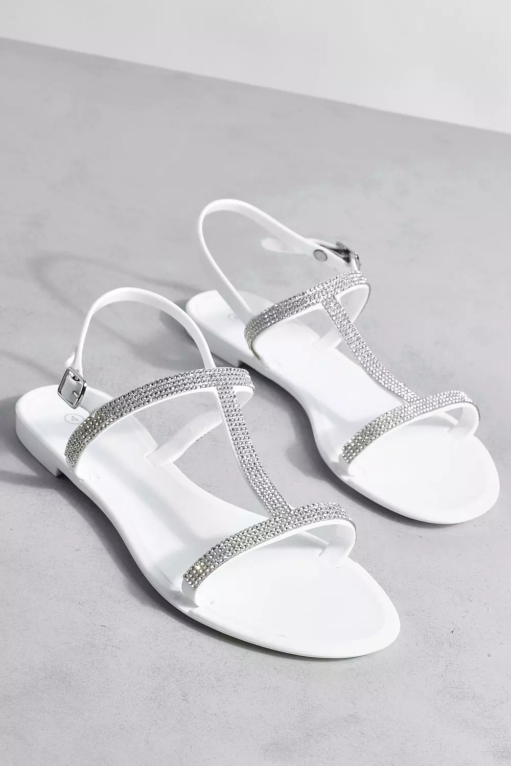 Diamante jelly sandals deals