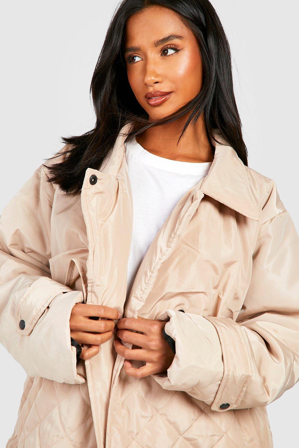 Petite Stone Woven Oversized Trench Coat