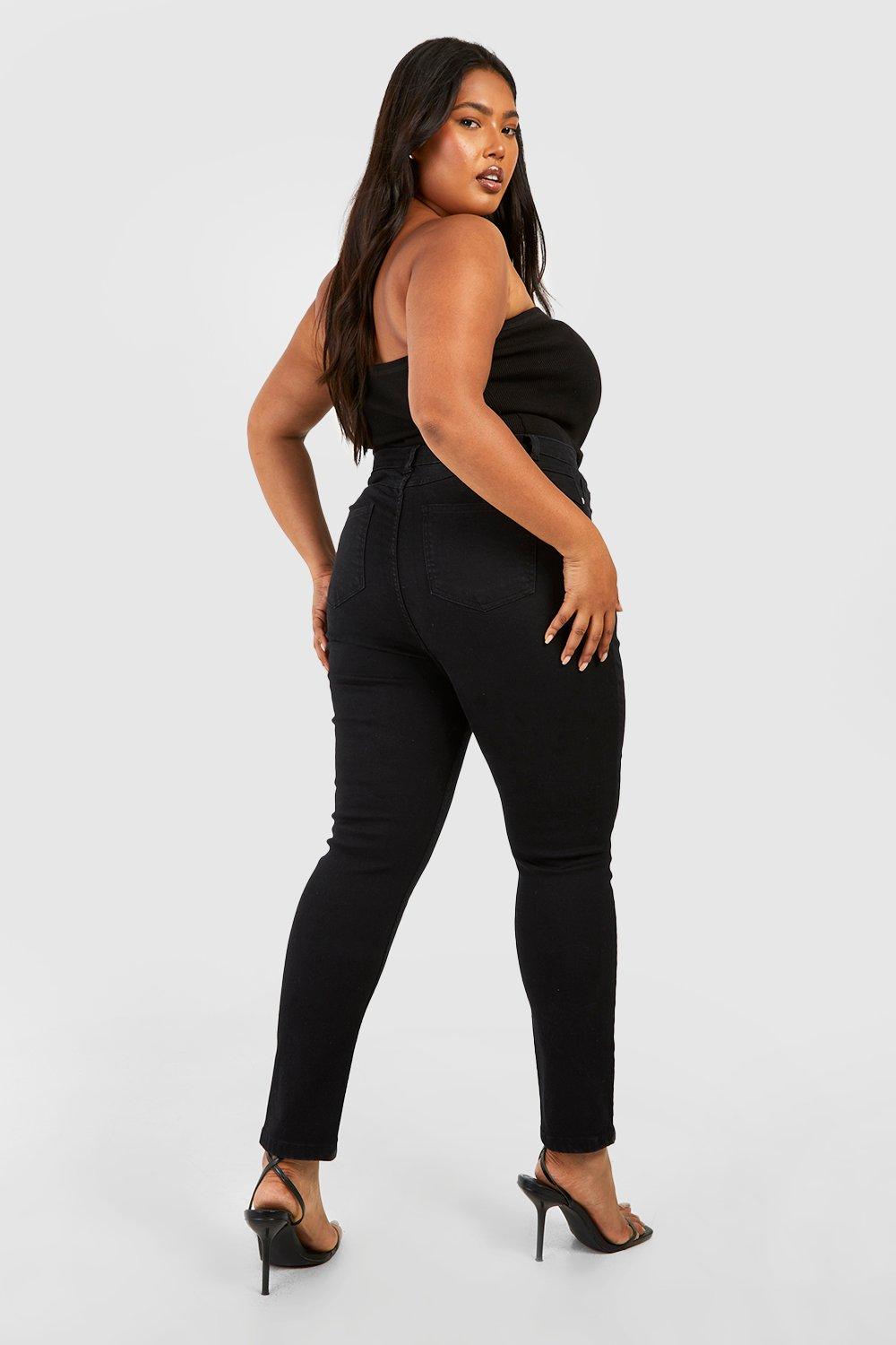 Plus size hot sale black jeans uk