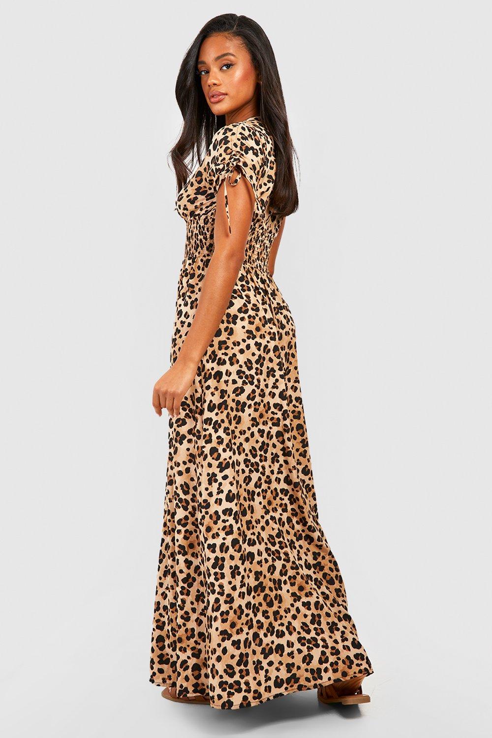 Boohoo leopard 2025 maxi dress