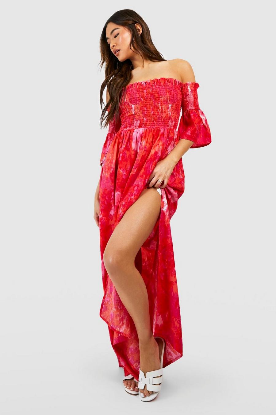 Robe longue à imprimé abstrait, Pink image number 1
