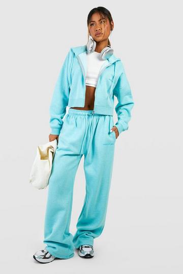 Overdyed Straight Leg Zip Through Tracksuit blue