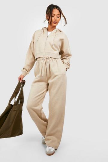 Stone Beige Overdyed Straight Leg Zip Through Tracksuit