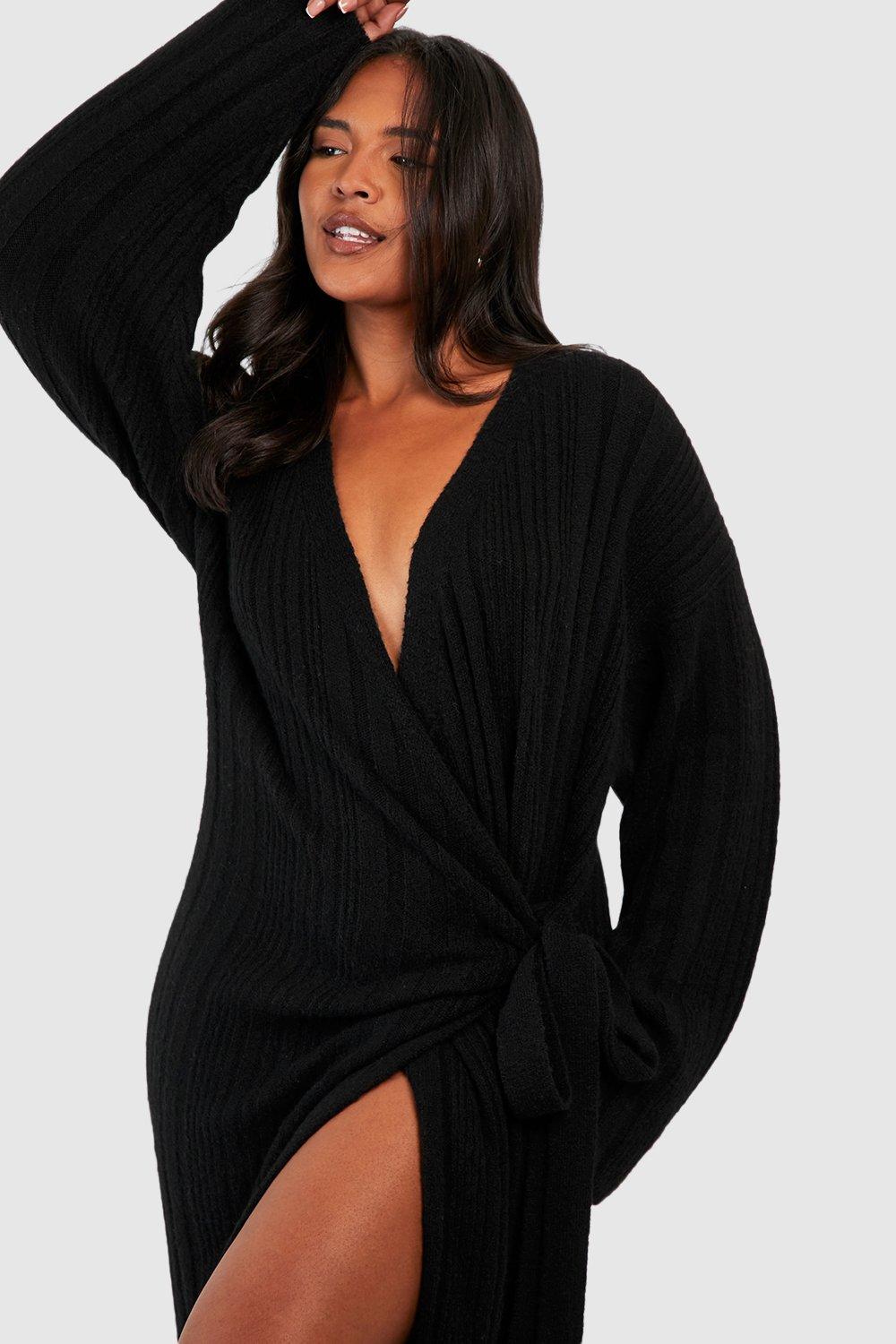 Boohoo black 2024 jumper dress