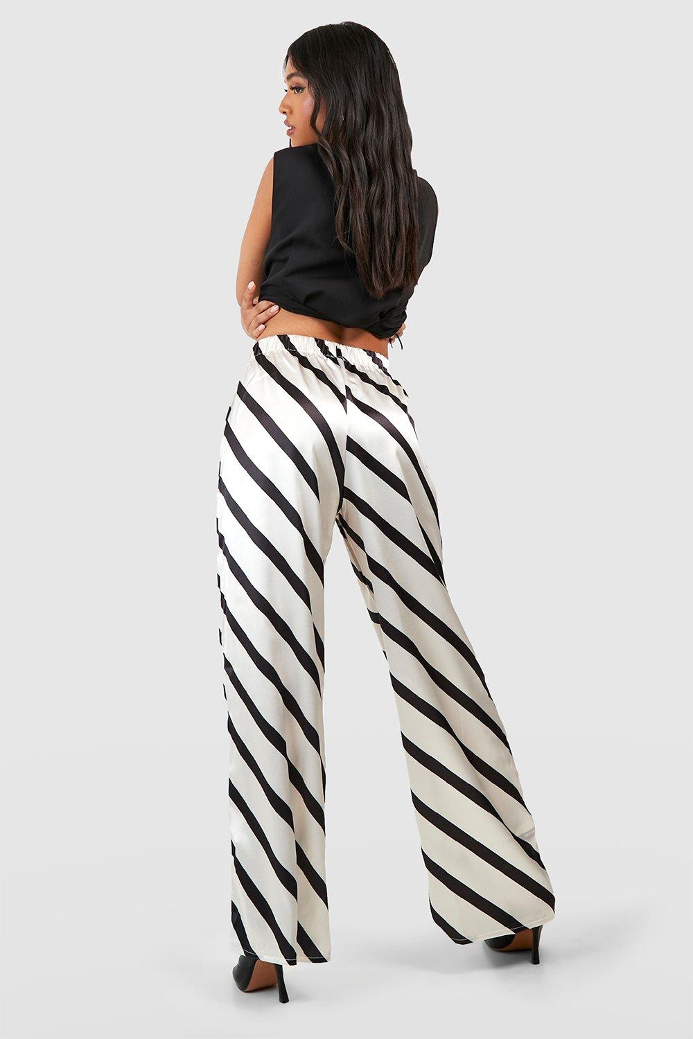 Petite striped sale trousers