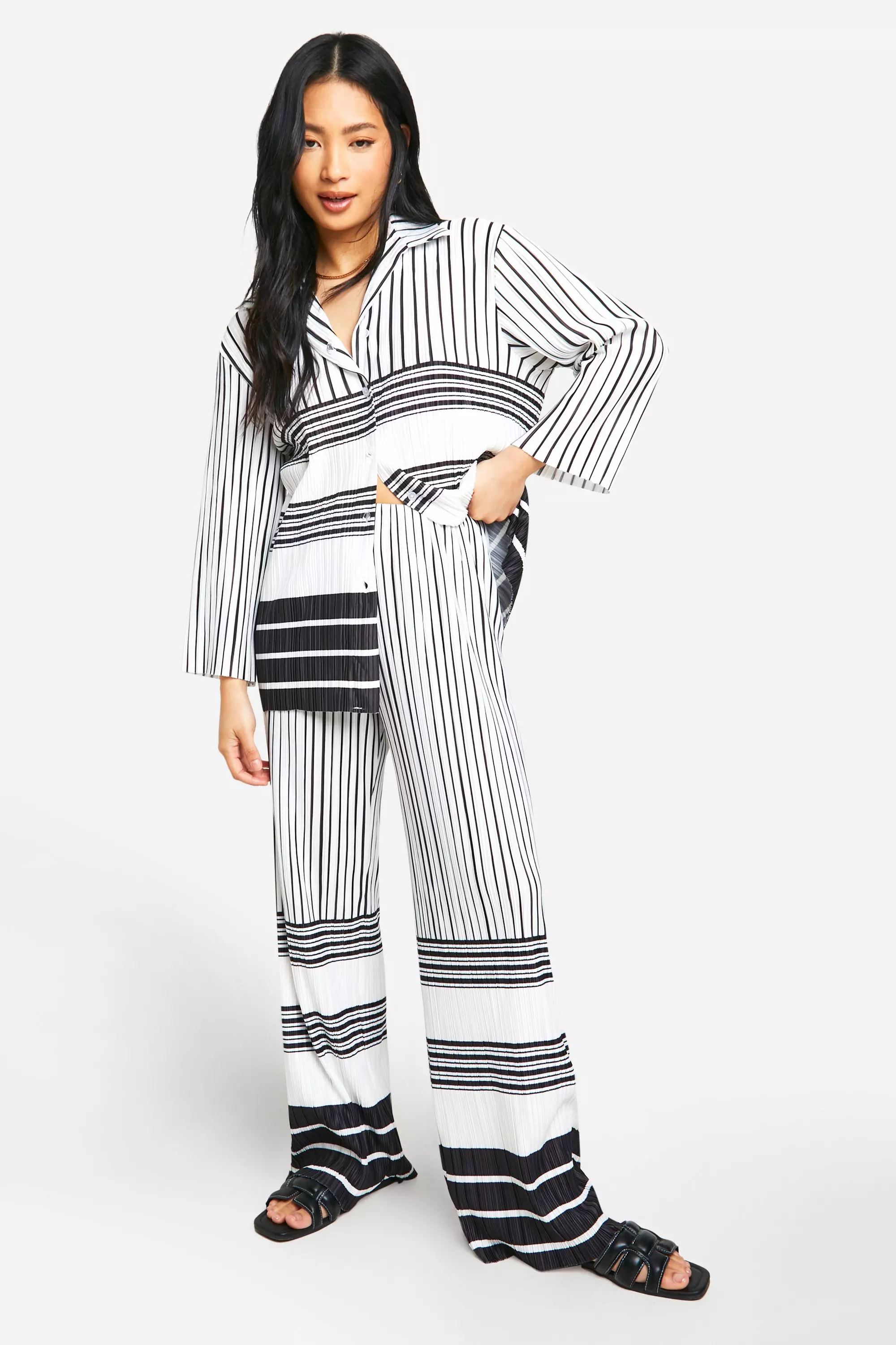 Petite striped trousers hotsell