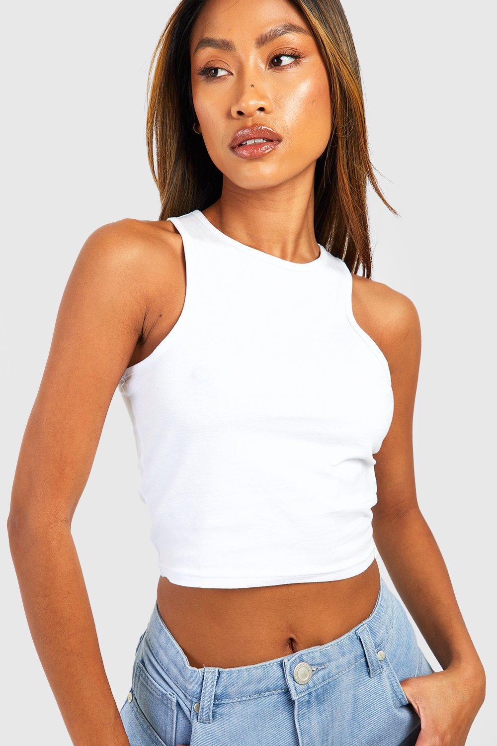 Cotton crop top tank clearance