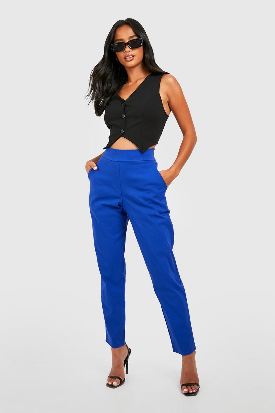 Cobalt Petite Super Stretch Tapered Tailored Pants image number 1