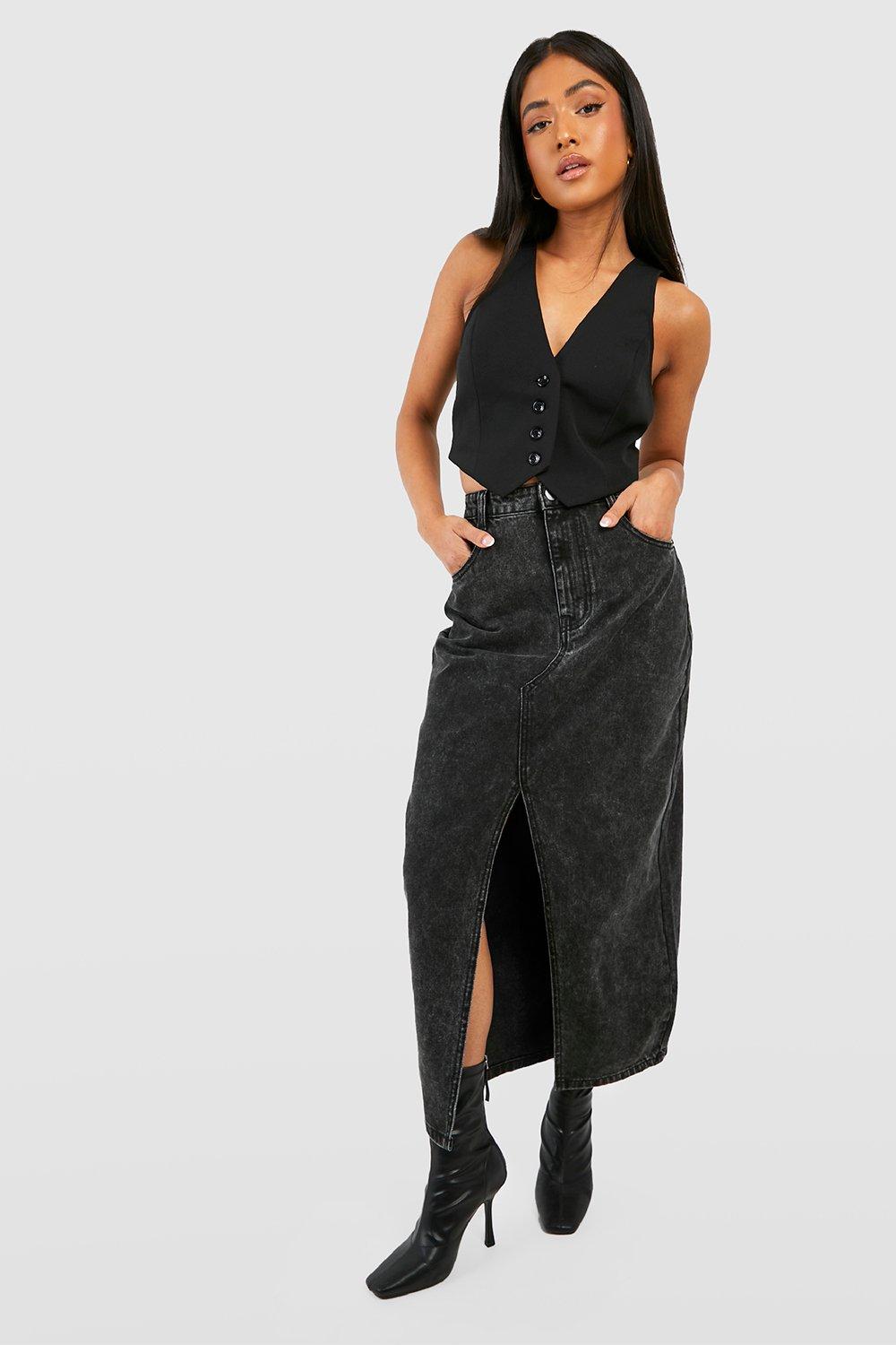 Petite black 2024 maxi skirt uk