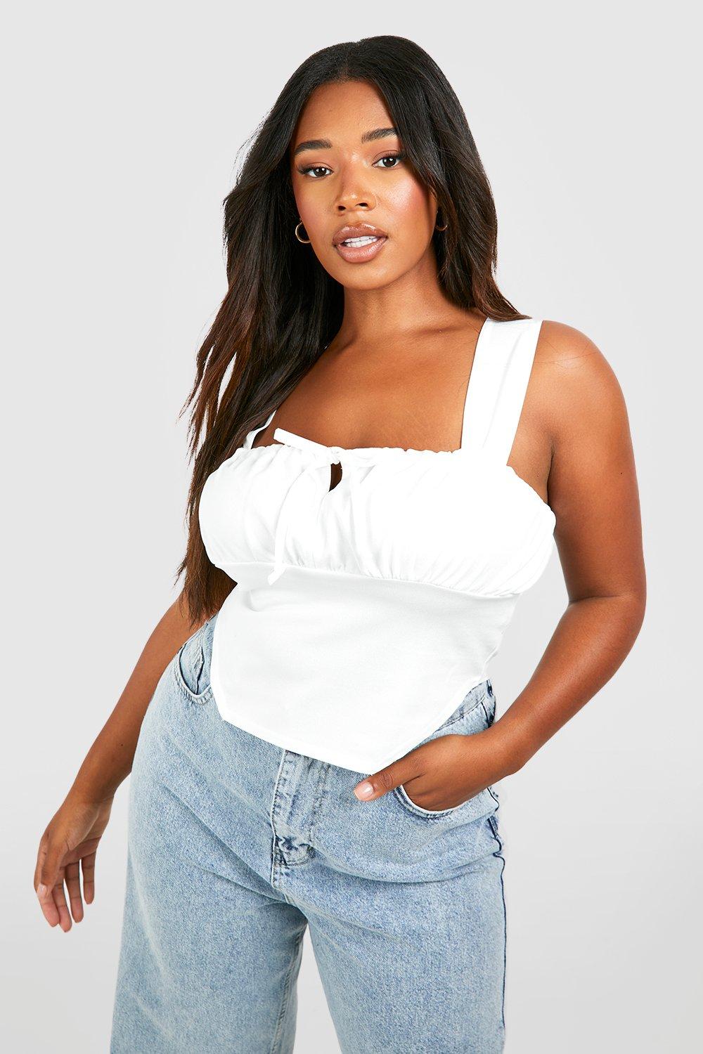 White Corset Top Front Tie