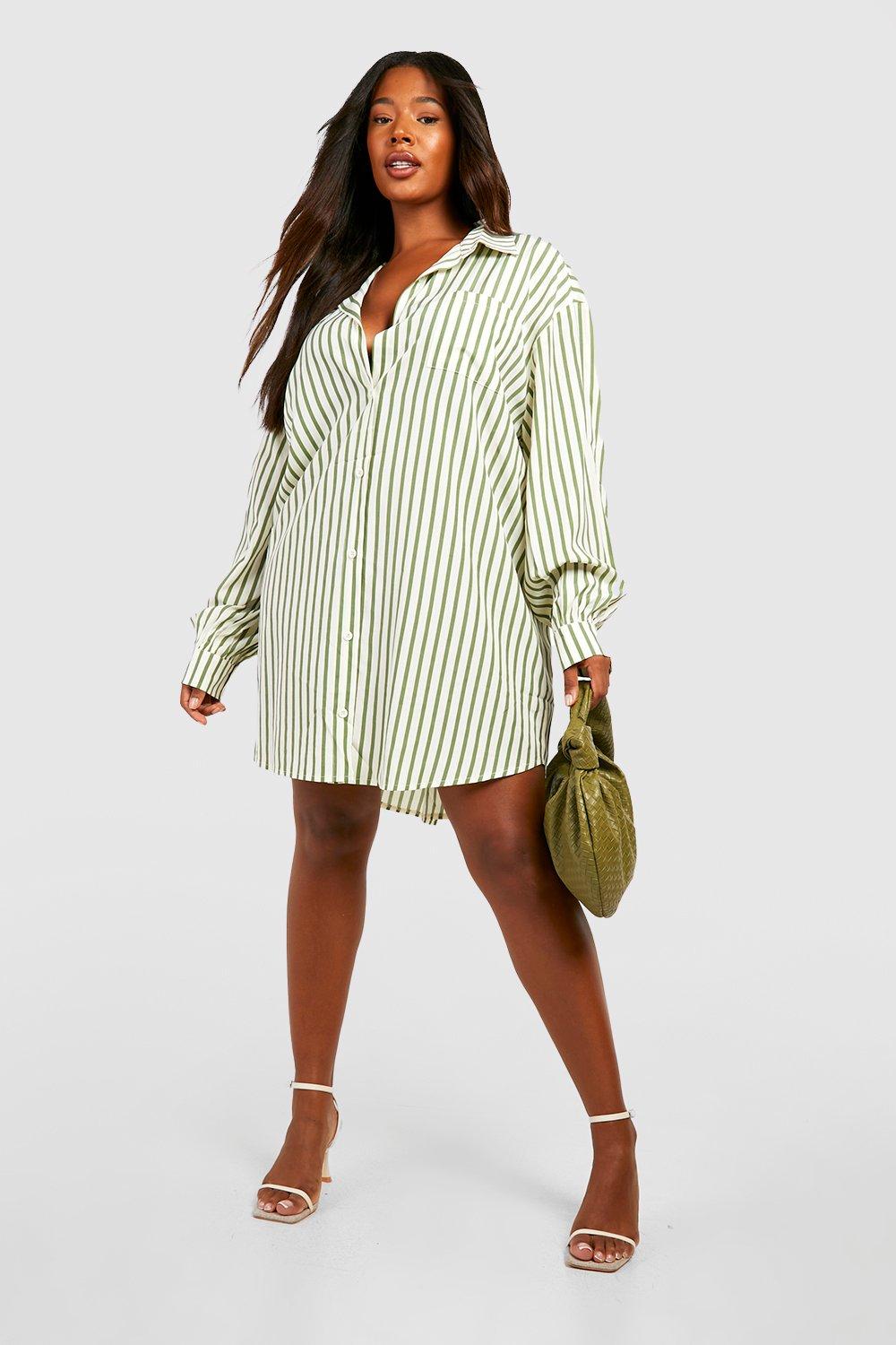 Striped oversized store shirt dress