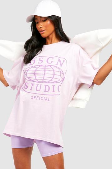 Lilac Purple Petite Dsgn Studio T Shirt And Cycle Short Set