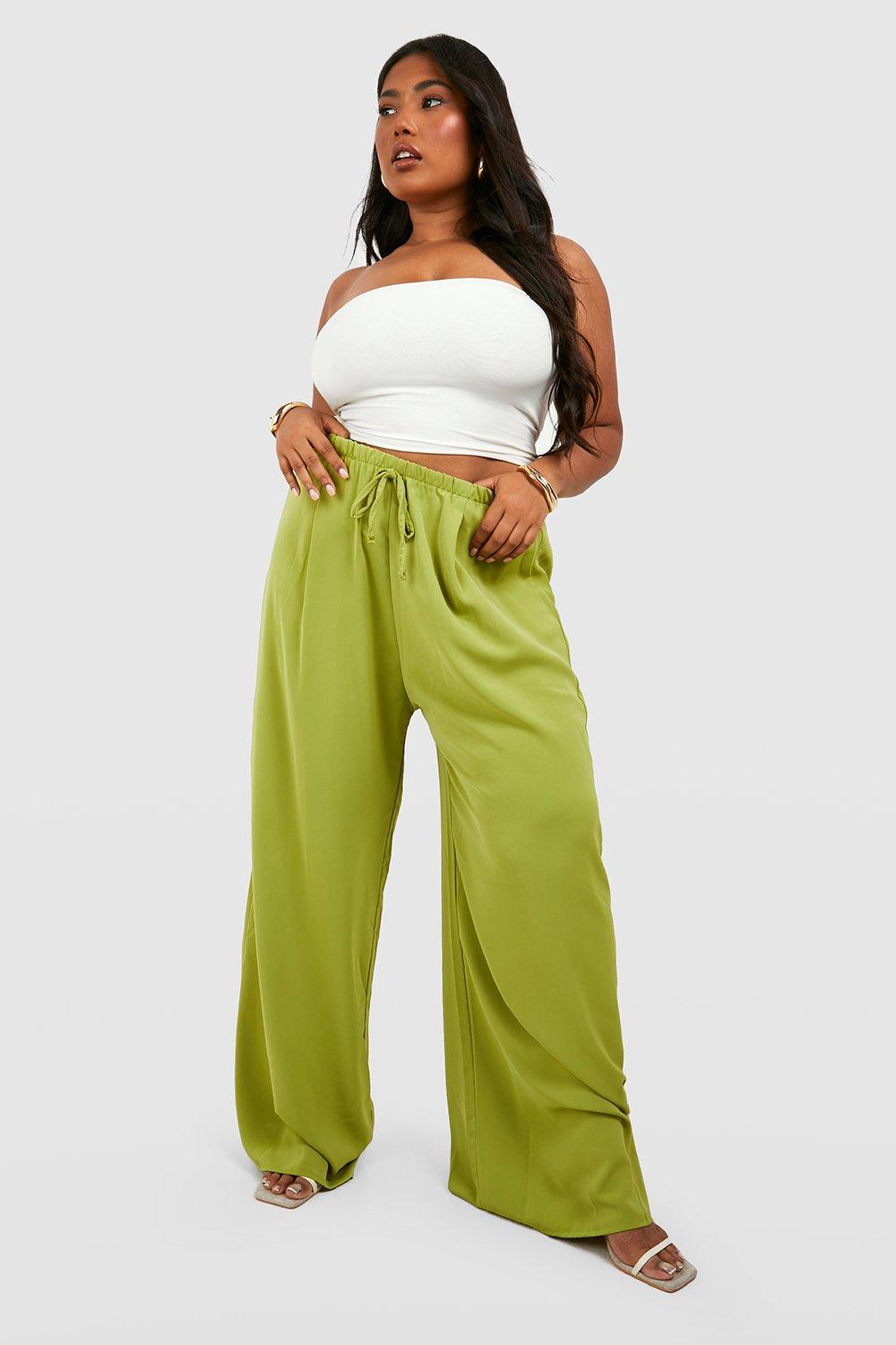 Women's Plus Woven Lightweight Palazzo Trousers