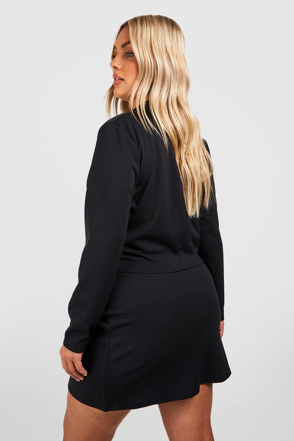 Plus size black crepe skirt best sale
