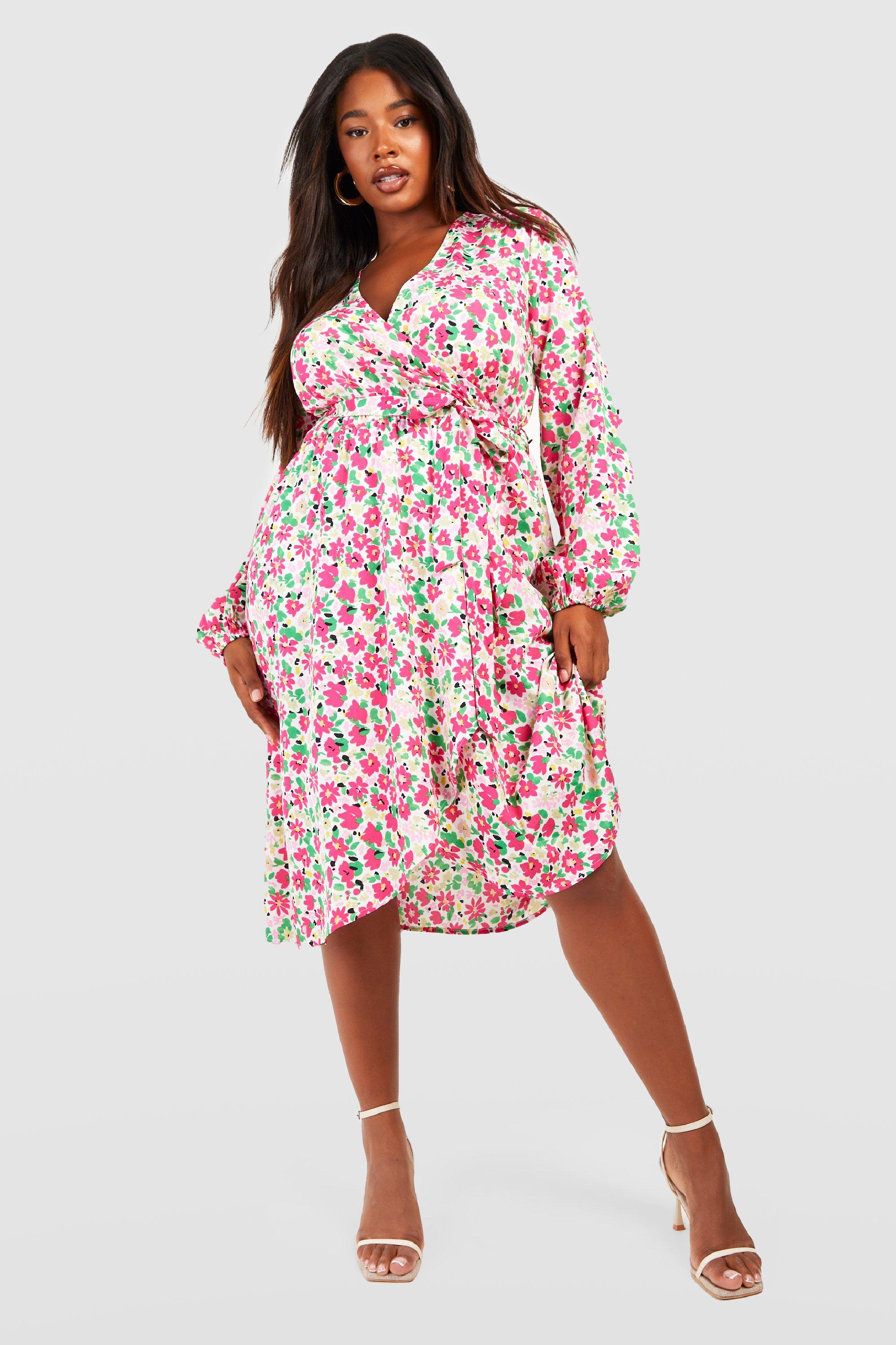 Plus size wrap hot sale dress canada