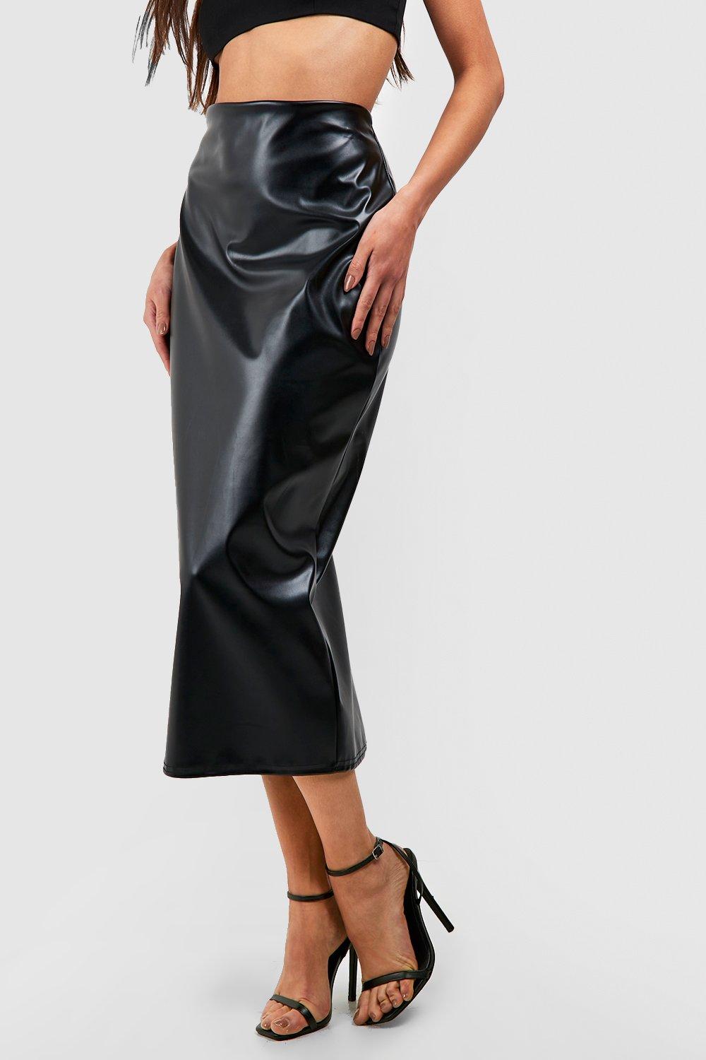 Leather pencil sale skirt boohoo