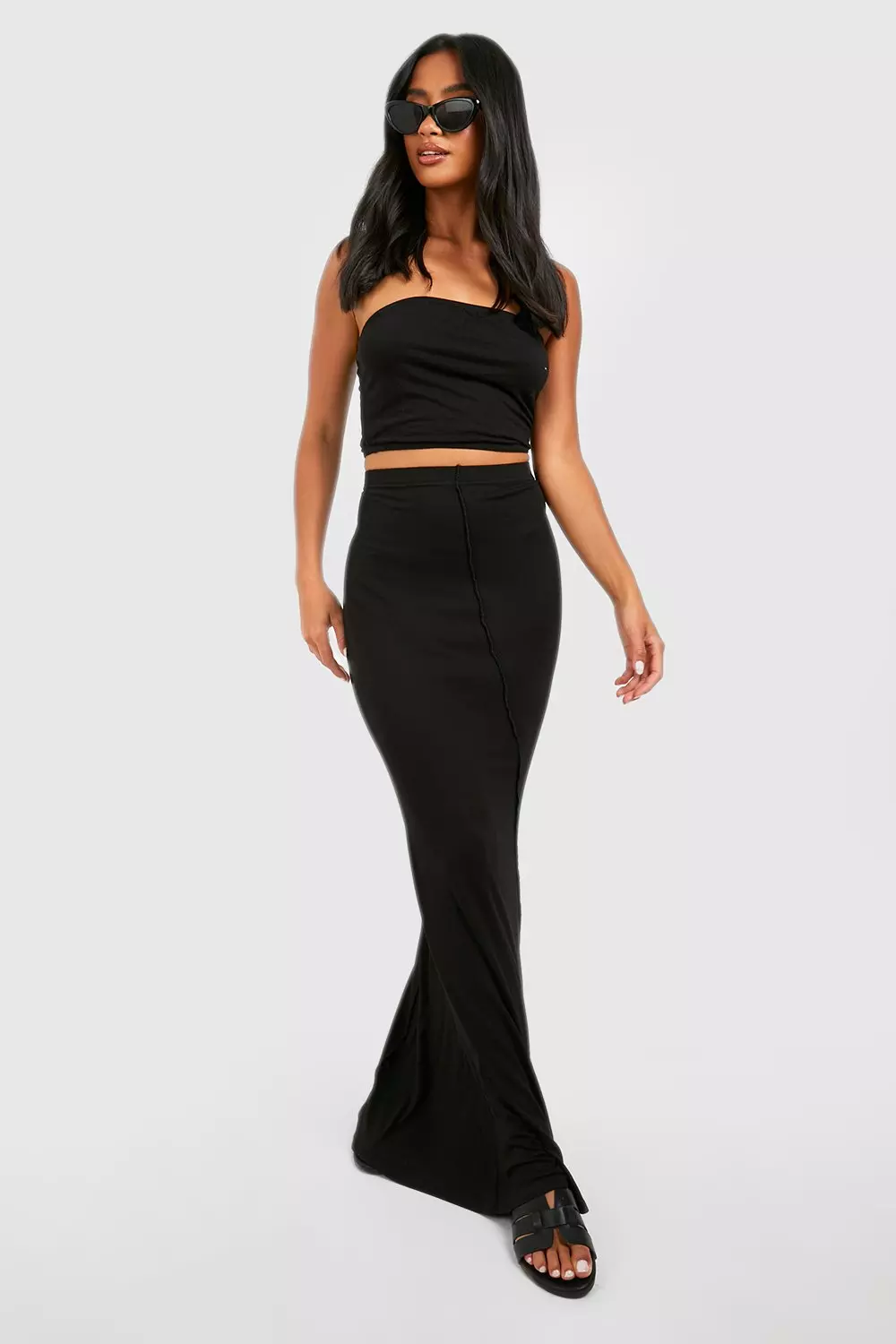 Black jersey clearance maxi skirt petite