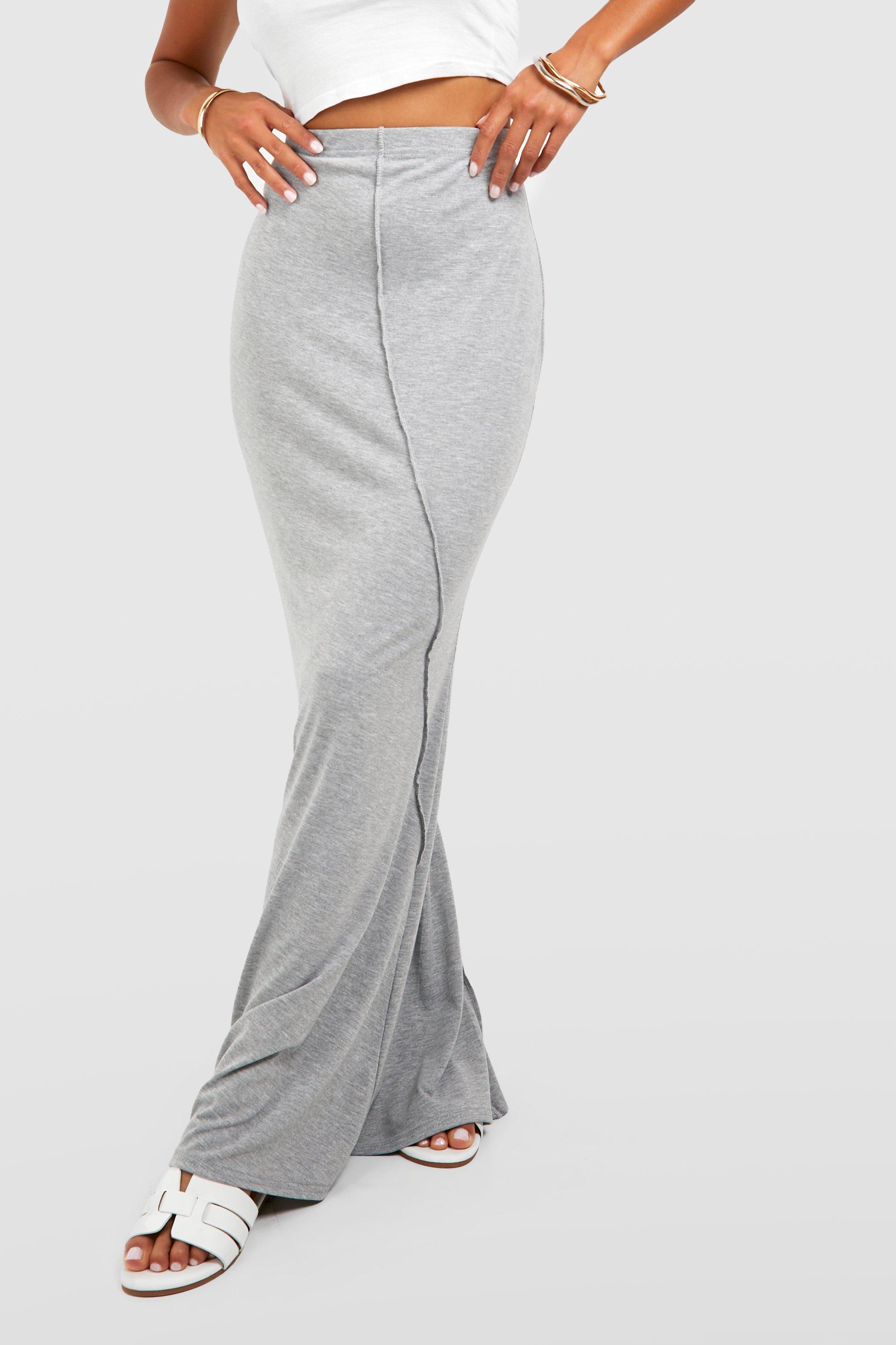 Petite Seam Detail Jersey Maxi Skirt boohoo