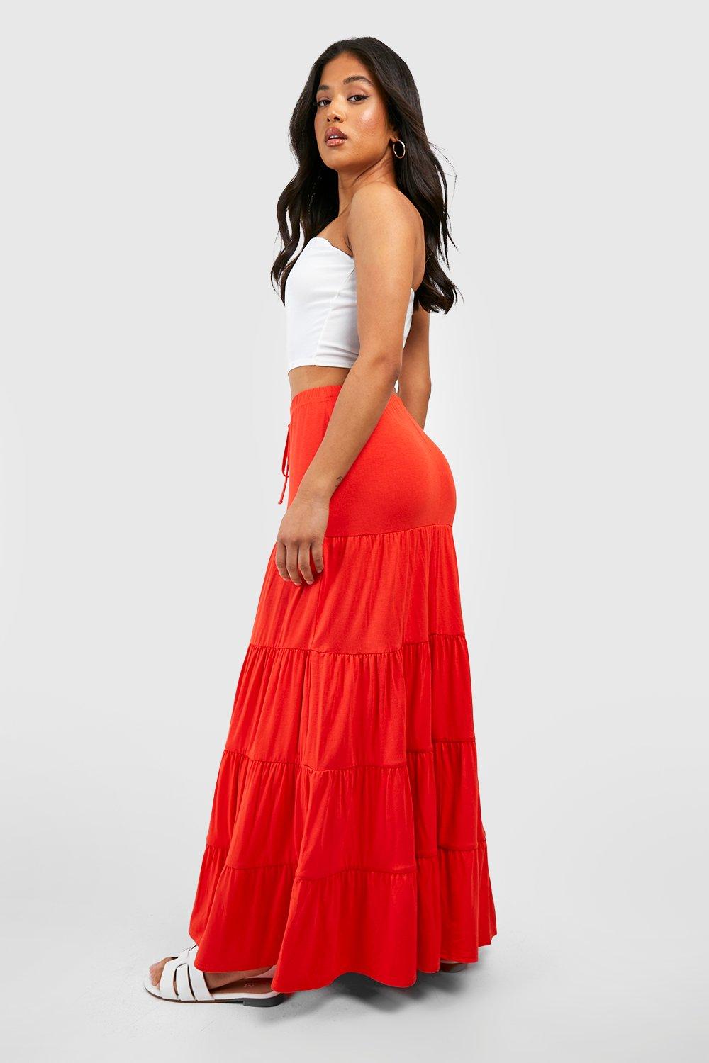 Knit tiered maxi skirt sale