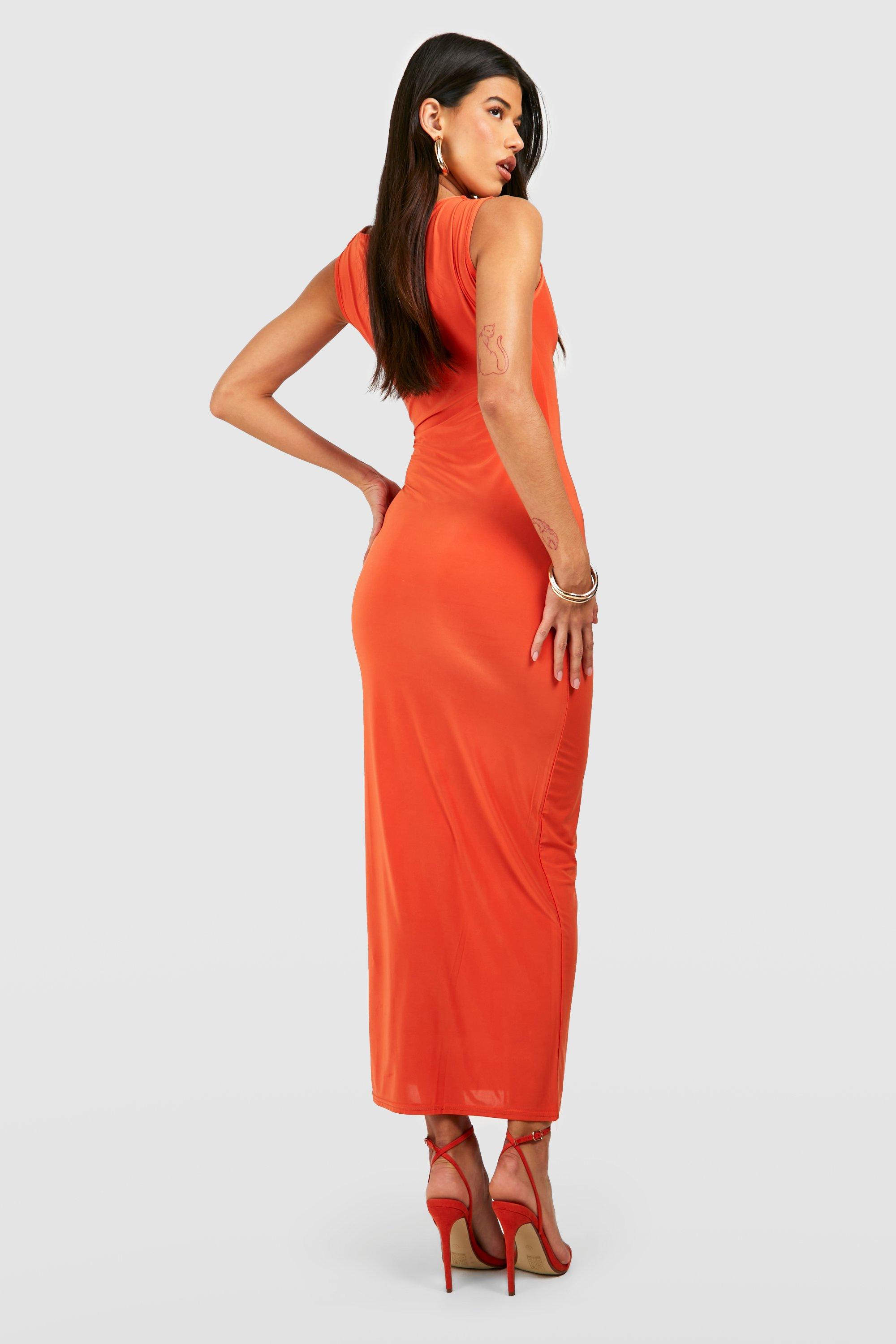 Orange sales buckle dress