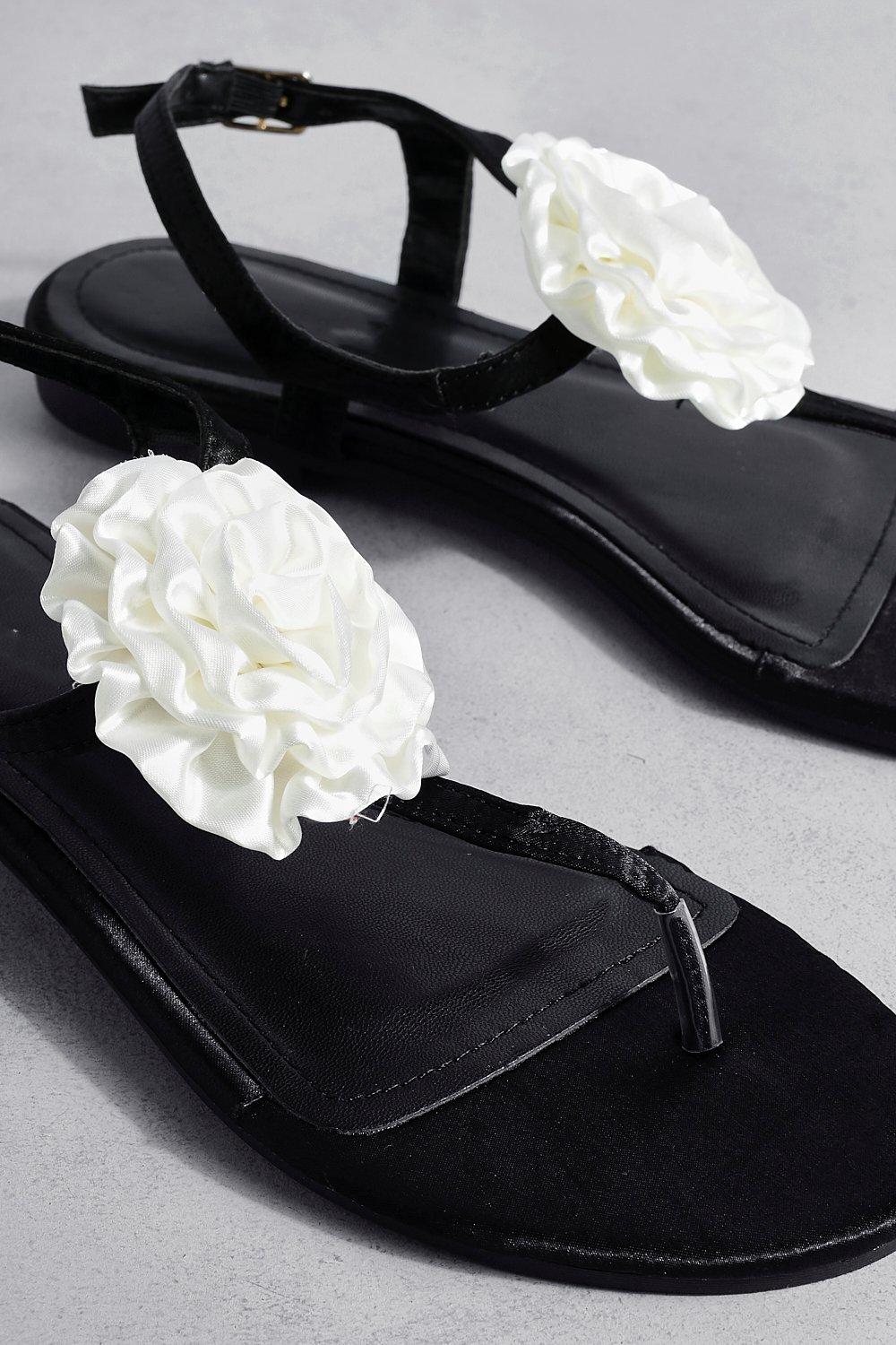 Sandals with roses on them clearance