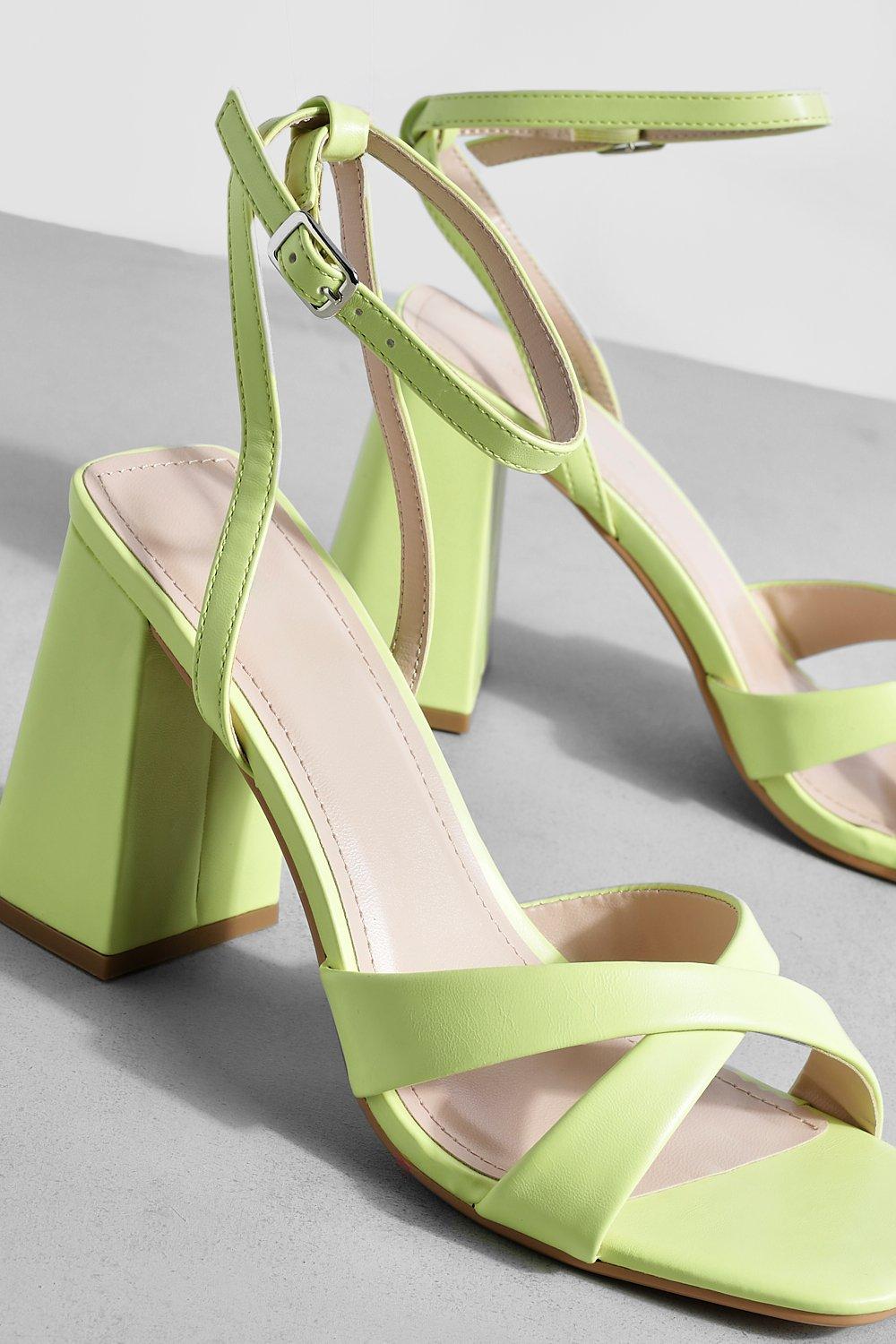 Light yellow shop block heels