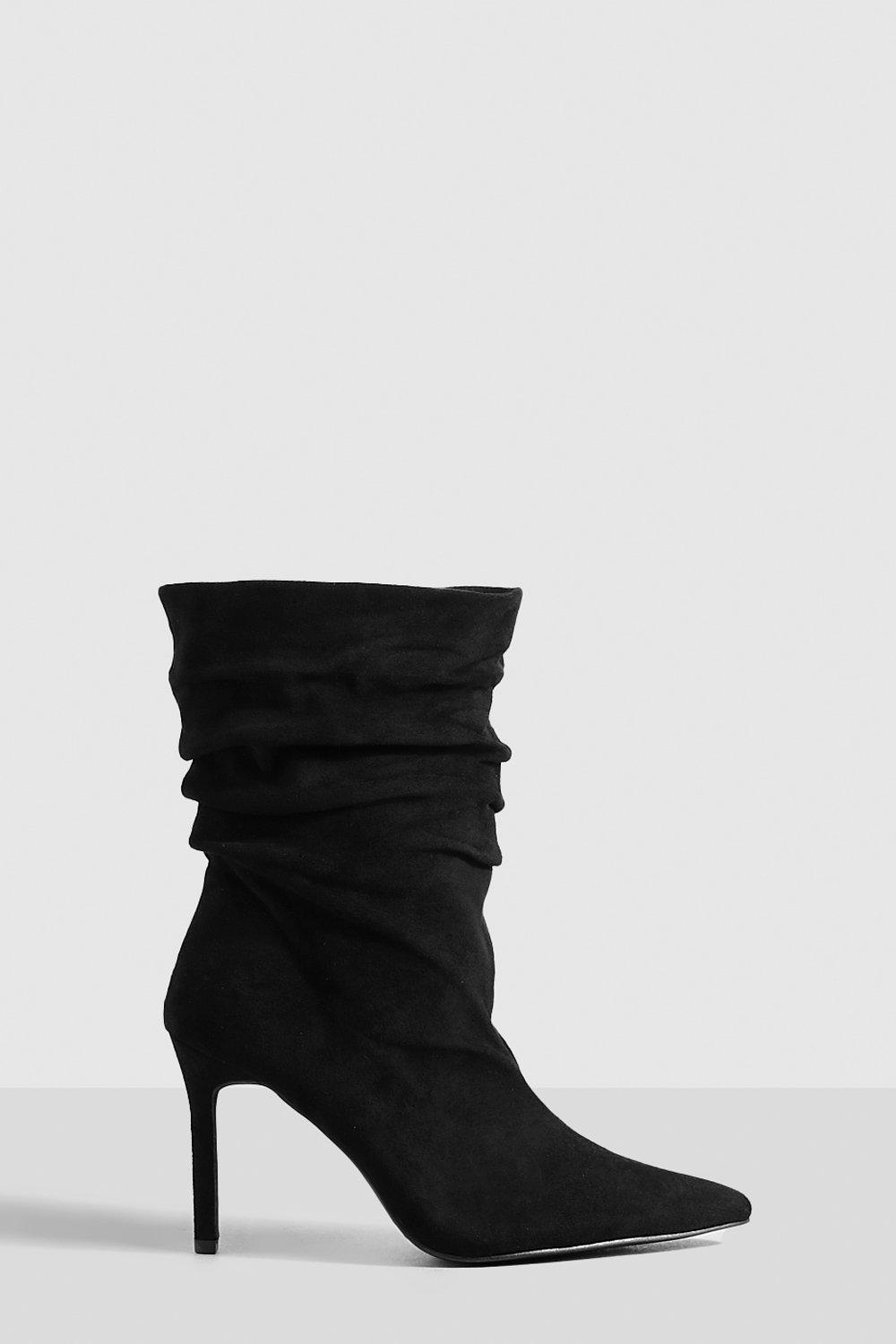Ruched Pointed Toe Stiletto Boots