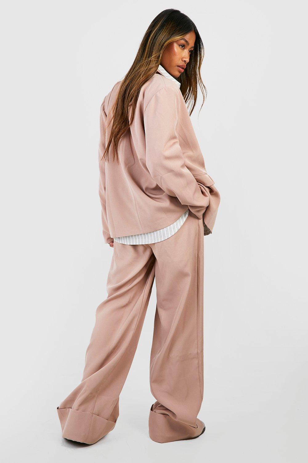 Missguided top and pants loungewear set in camel