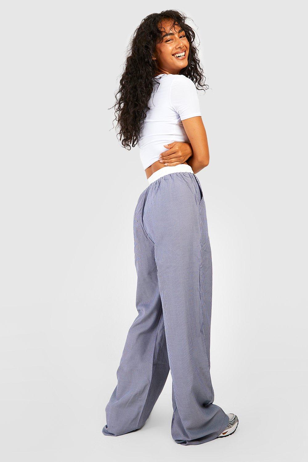 Contrast Waist Band Pant (Grey)