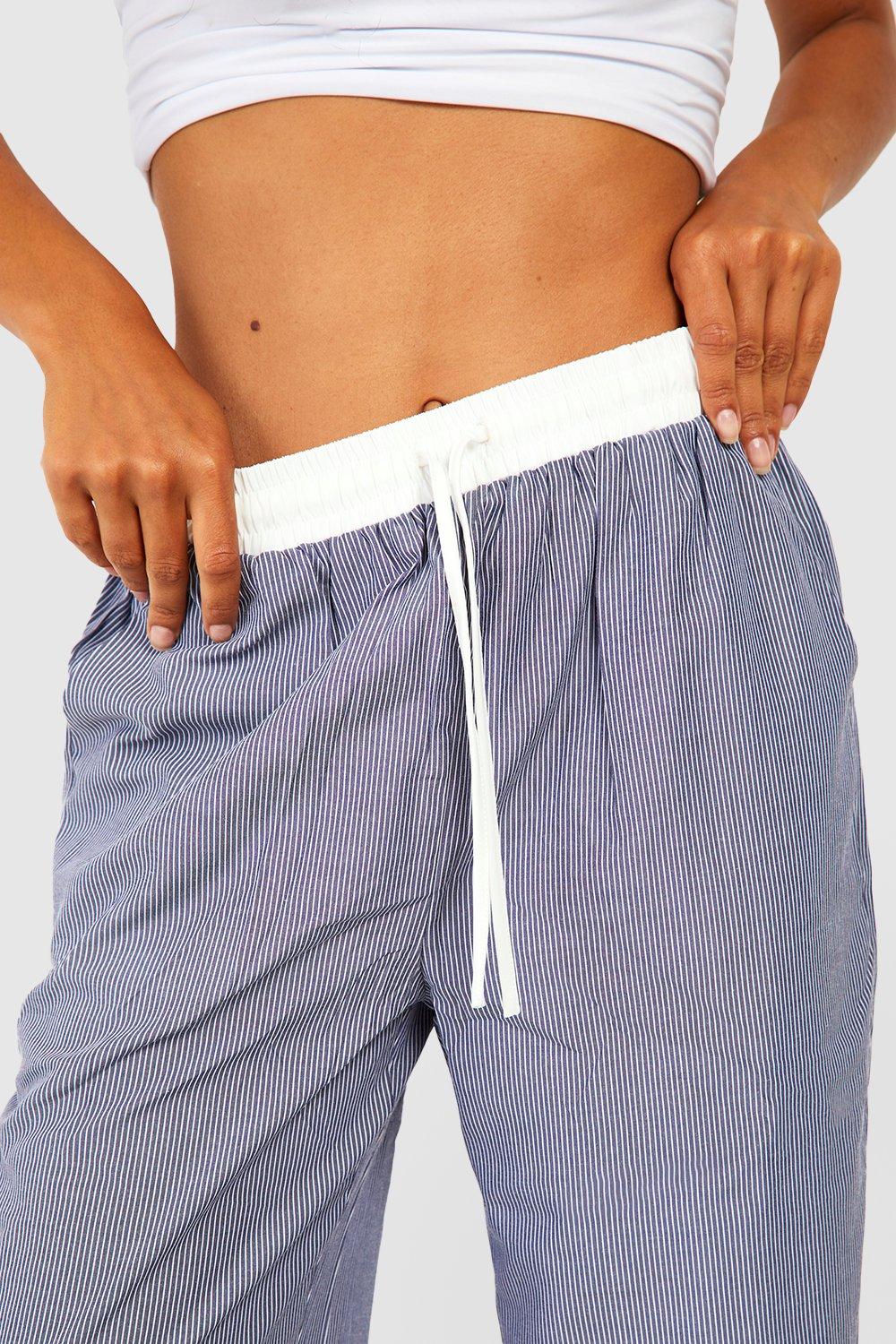 Wide Leg Elastic Waist Striped Pajama Pants