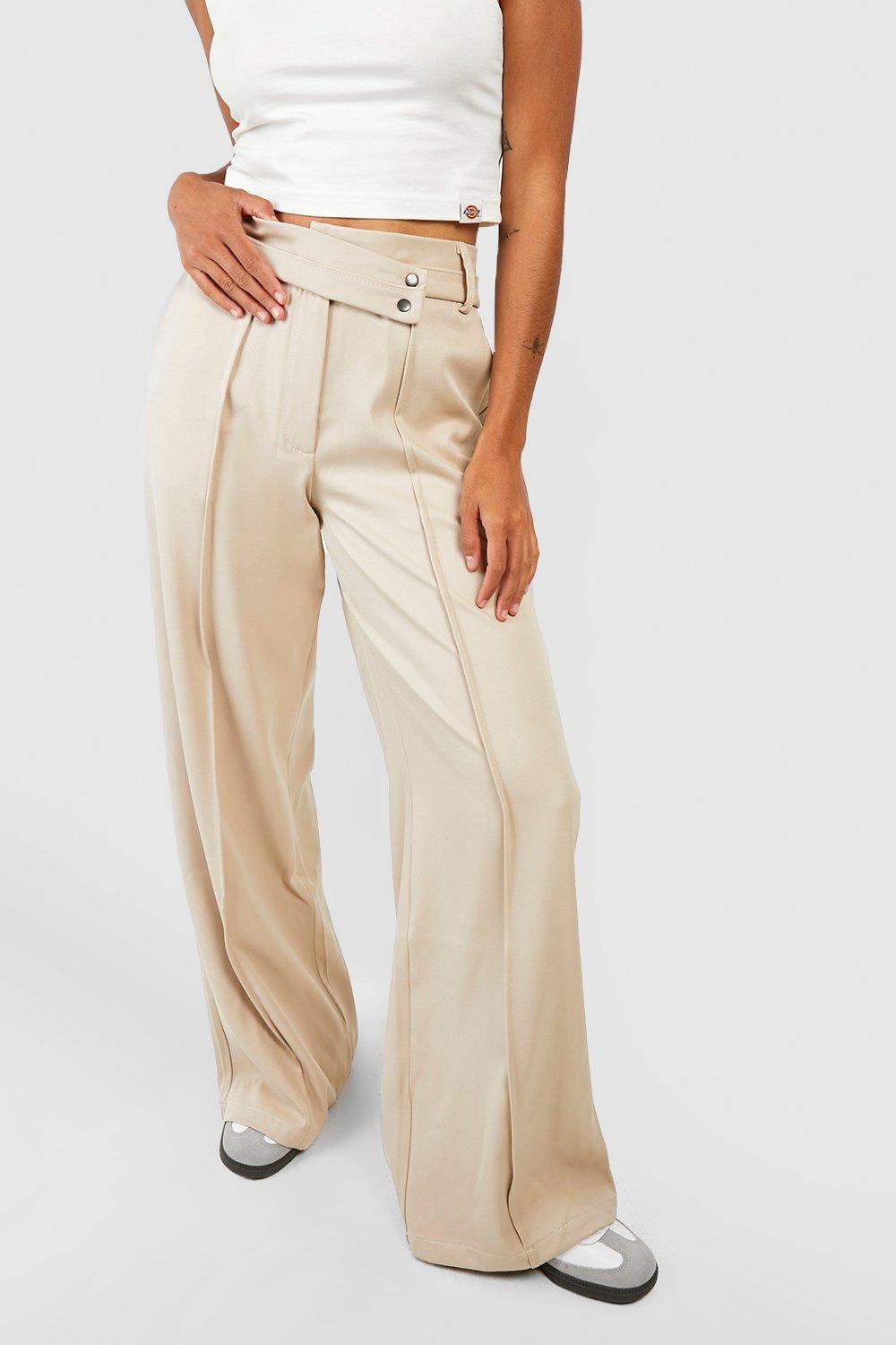 Wrap Waist Relaxed Fit Pants | boohoo