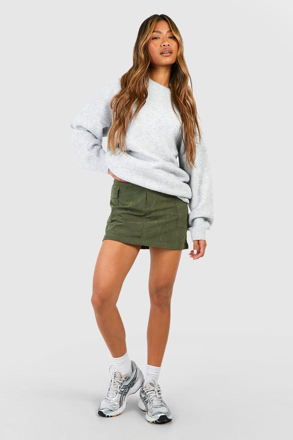 Cord skirt khaki best sale