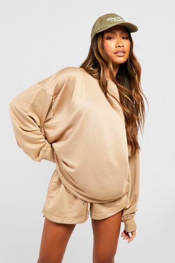 Super Zachte Oversized French Terry Trui taupe