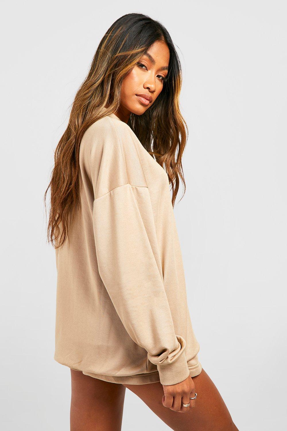 Oversized sweatshirt online beige