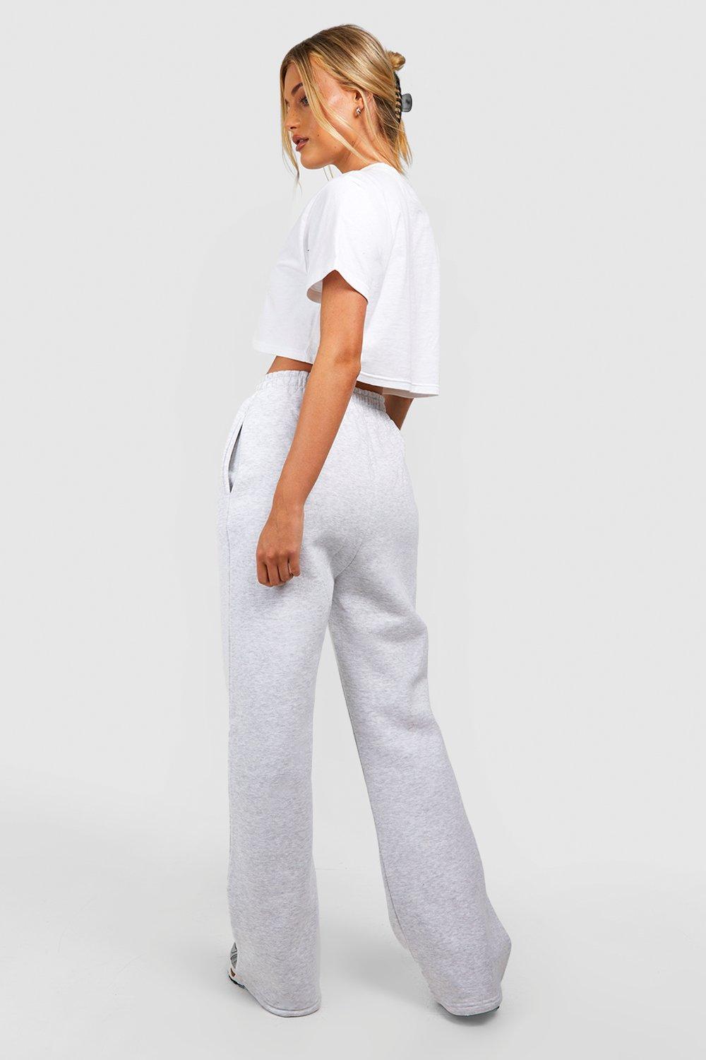 ASOS DESIGN Tall straight leg jogger with deep waistband and pintuck in  cotton in grey marl - GREY