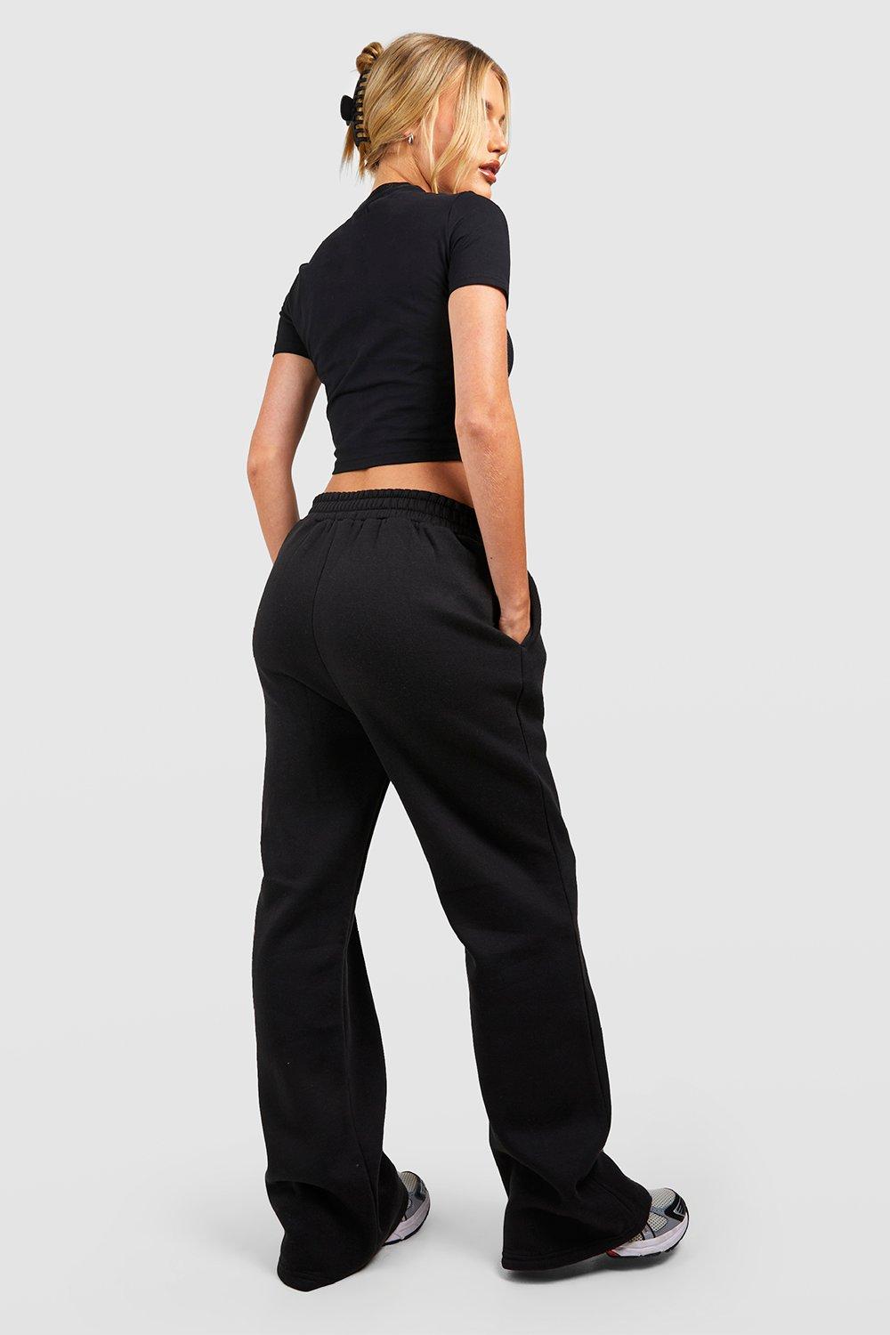 Black Straight Leg Joggers - Women