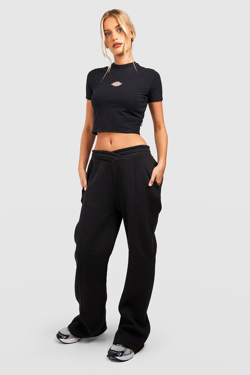 Black Straight-Leg Sweatpants